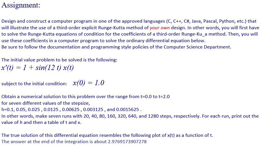 Solved Assignment: Design and construct a computer program | Chegg.com