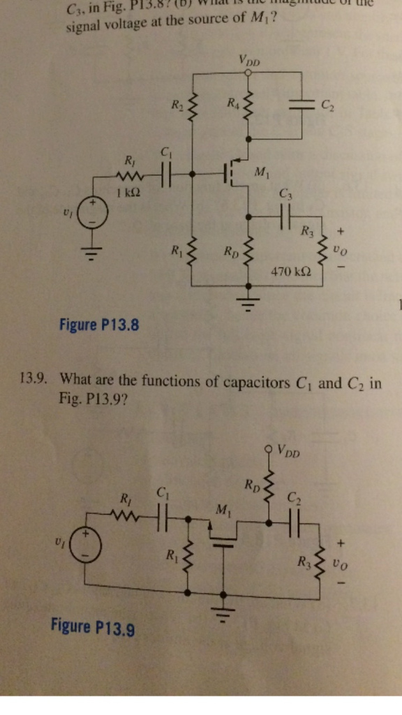 Solved C. in Fig. P13.8?(6) la sh muginuu signal voltage at | Chegg.com