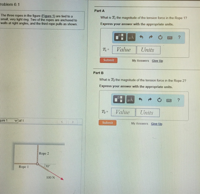 Solved The three ropes in the figure (Figure 1) are tied to | Chegg.com