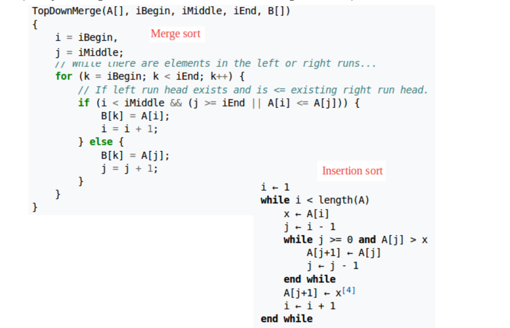 Solved TopDownMerge (A], iBegin, iMiddle, iEnd, B[) i = | Chegg.com