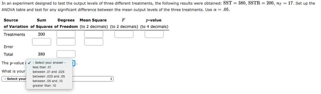 Solved Fill In The Blanks And Select The Correct Answers For | Chegg.com