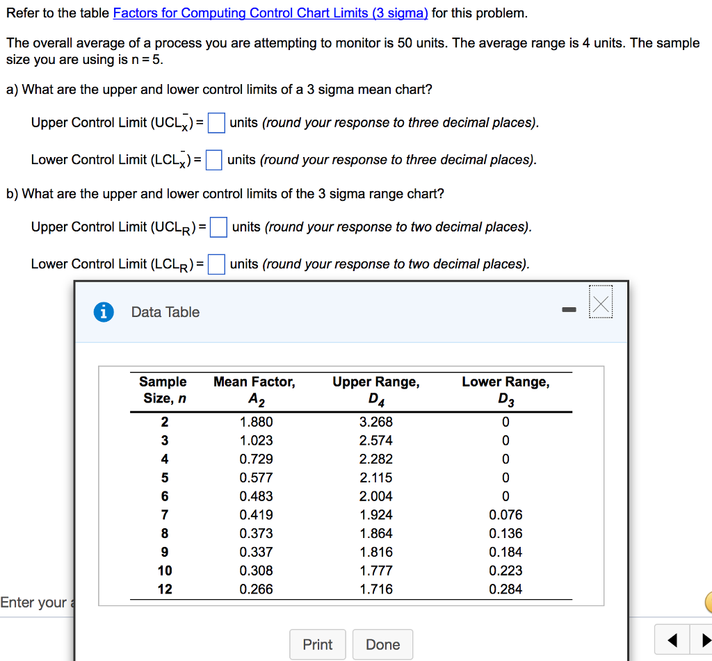 Factors For Computing Control Chart Limits 3 Sigma - Chart Walls