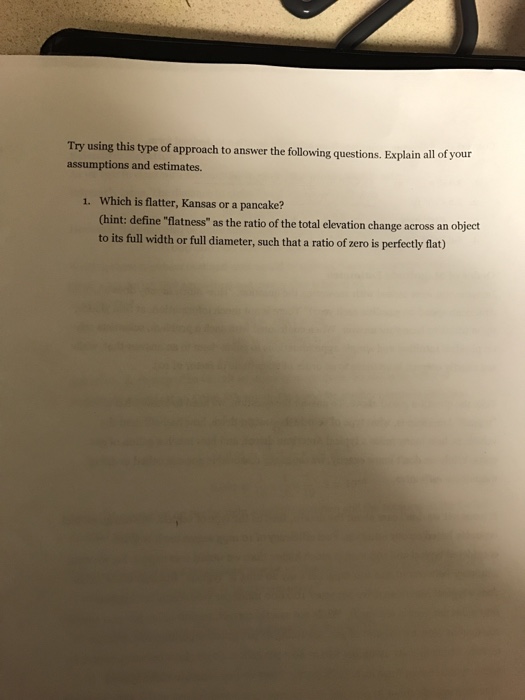 Solved Which is flatter, Kansas or a pancake? Define | Chegg.com