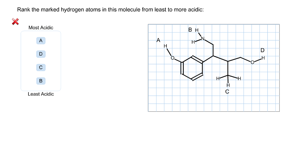 Solved Rank the marked hydrogen atoms in this molecule from