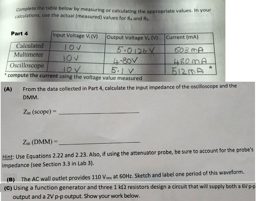 Solved Complete the table below by measuring or calculating | Chegg.com