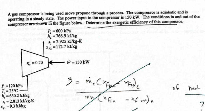 Solved A gas compressor is being used move propane through a | Chegg.com