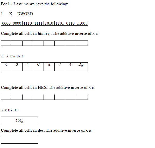 Solved I need help with these assembly language questions. | Chegg.com