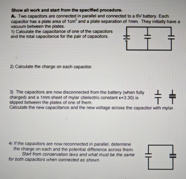 Solved Two capacitors are connected in parallel and | Chegg.com