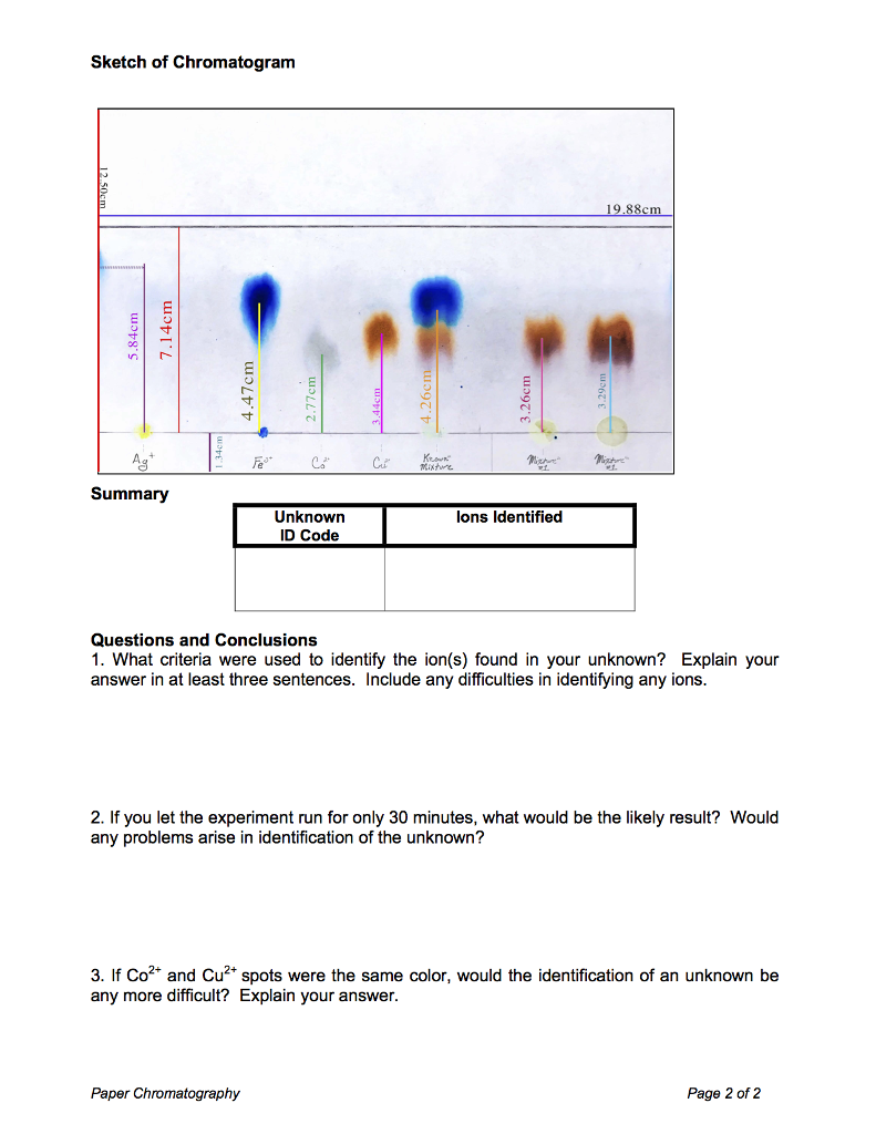 paper chromatography experiment report