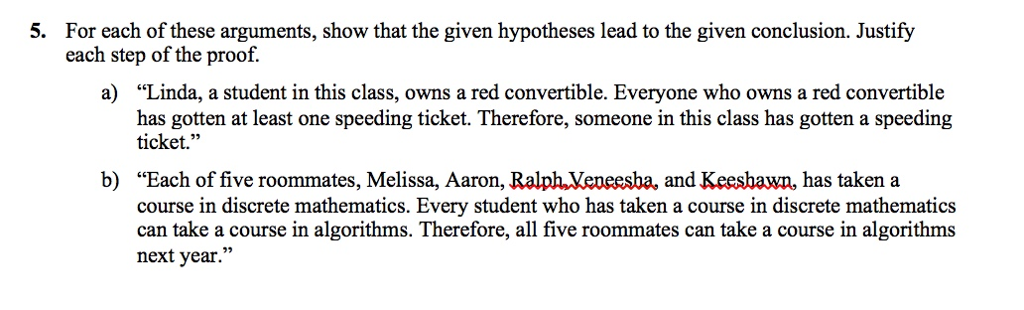 Solved For each of these arguments, show that the given | Chegg.com