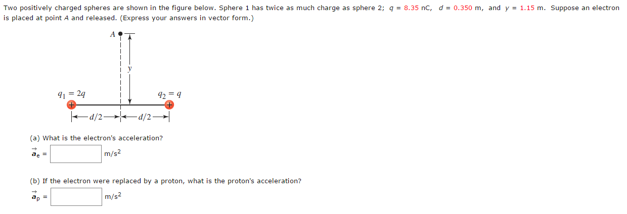 Solved Two positively charged spheres are shown in the | Chegg.com