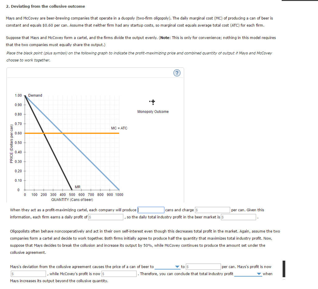 Solved 2. Deviating from the collusive outcome Mays and | Chegg.com