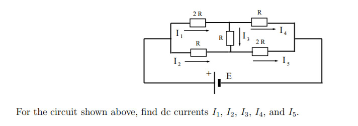 Solved For the circuit shown above, find dc currents I_1, | Chegg.com