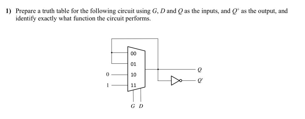 Solved 1) Prepare a truth table for the following circuit | Chegg.com