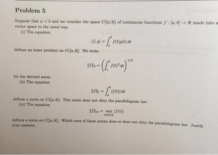 Solved Suppose That A Lessthan B And We Consider The Space | Chegg.com