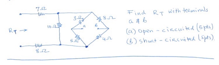 Solved Find Rt With The Terminals A And B When A) Short | Chegg.com