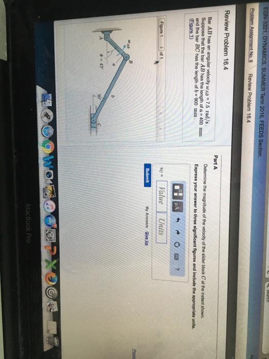 Solved Bar AB Has An Angular Velocity Omega AB 7 5 Rad s Chegg