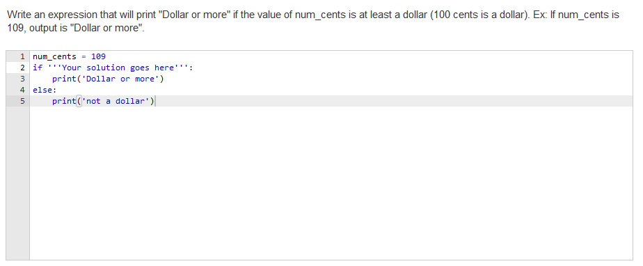 Solved Write an expression that will print 