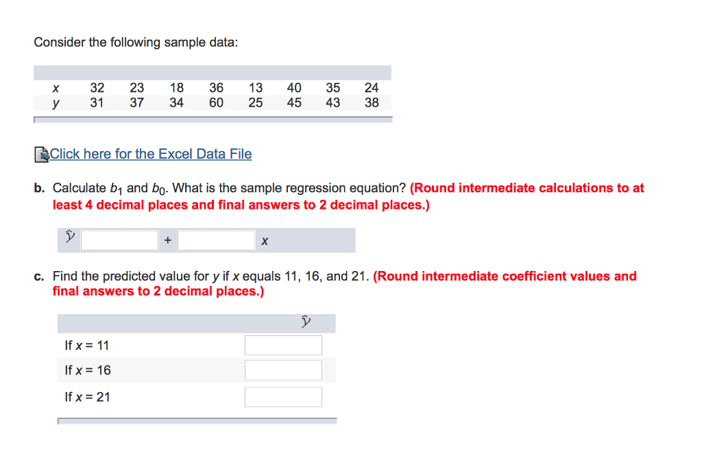 Consider The Following Sample Data: Calculate B_1 | Chegg.com