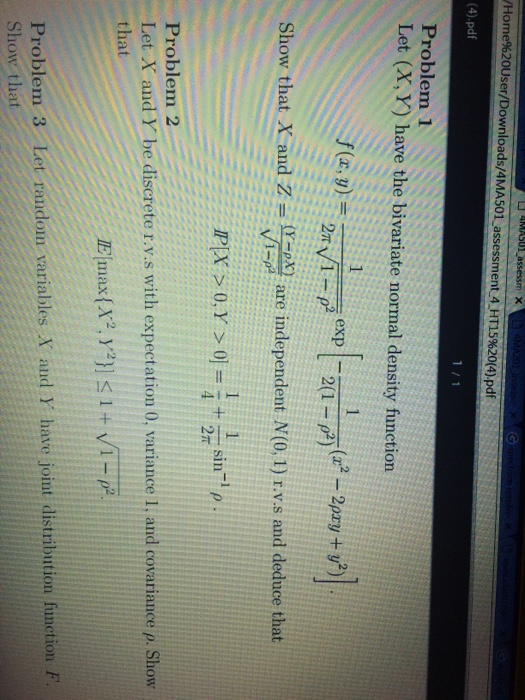 Solved let x y have the bivariate normal density function chegg