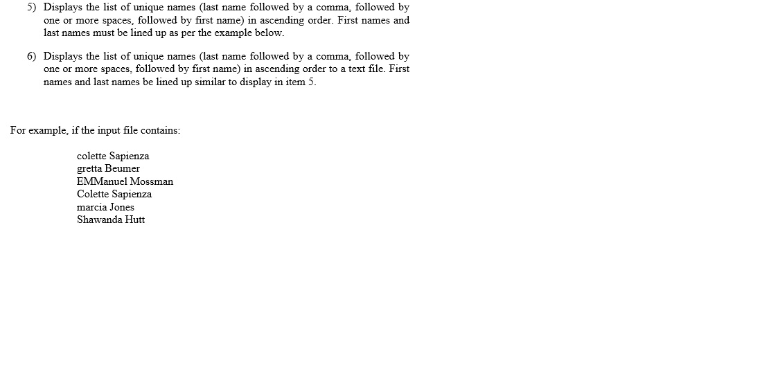 Solved Write a java program that reads a sequence of names | Chegg.com image.