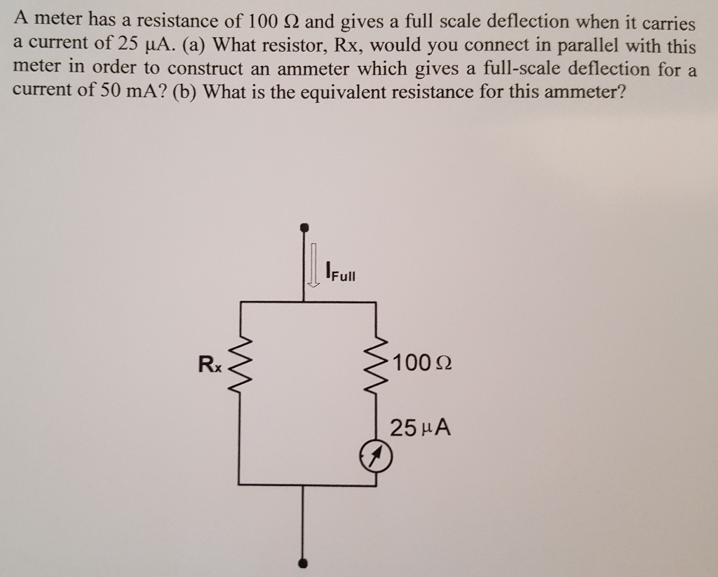 Solved A meter has a resistance of 100 Ohm and gives a full