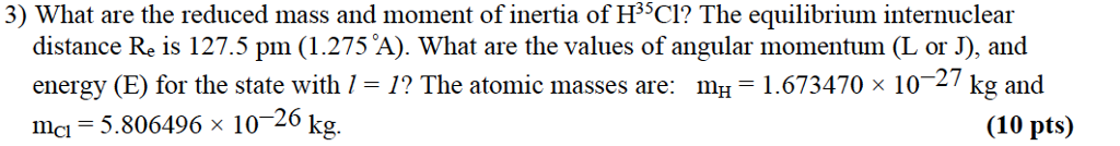 Solved 3) What are the reduced mass and moment of inertia of | Chegg.com