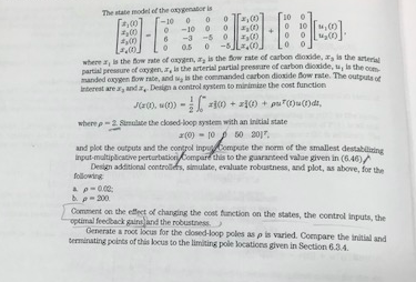 Design an optimal control for a system for | Chegg.com