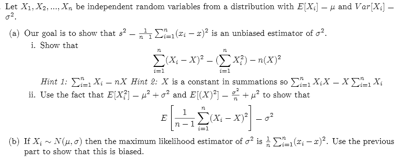 Solved Let X1, X2,...., Xn be independent random variables | Chegg.com