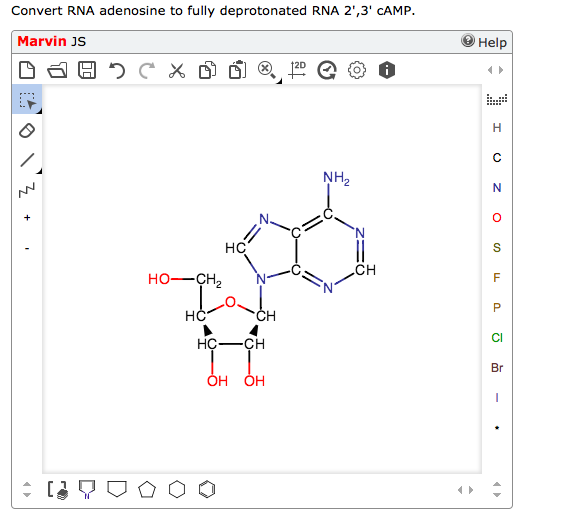 Convert RNA adenosine to fully deprotonated RNA 2', | Chegg.com