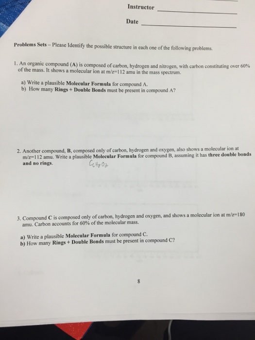 Solved Problem Sets- please identify the possible structure | Chegg.com