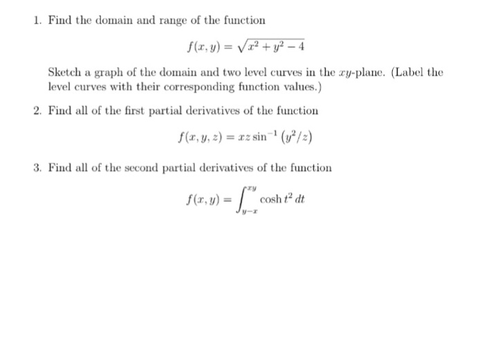 Solved Find The Domain And Range Of The Function F X Y