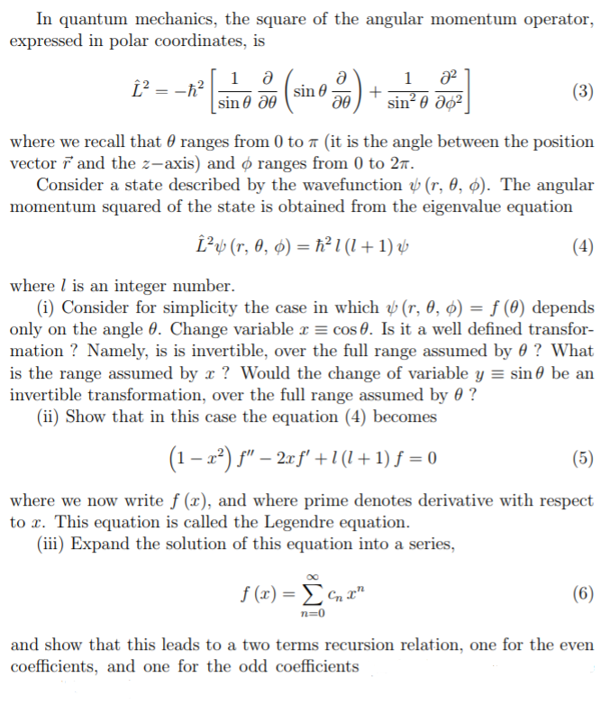 In quantum mechanics, the square of the angular | Chegg.com