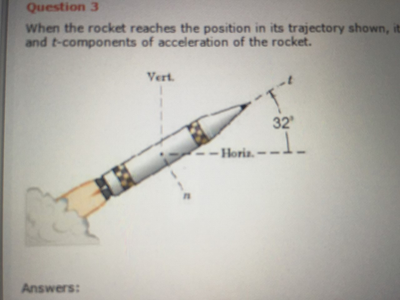 Solved When The Rocket Reaches The Position In Its | Chegg.com