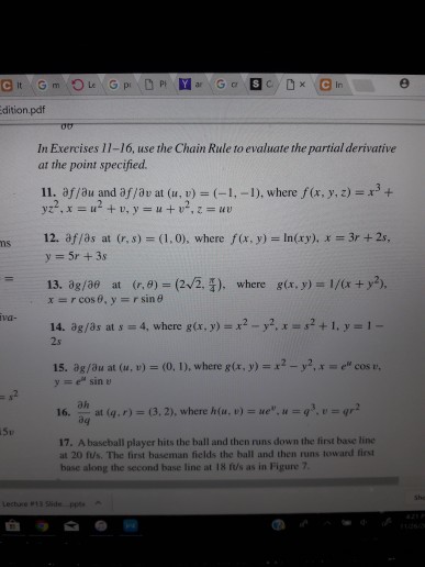 Solved dition.pdf In Exercises 11-16, use the Chain Rule to | Chegg.com