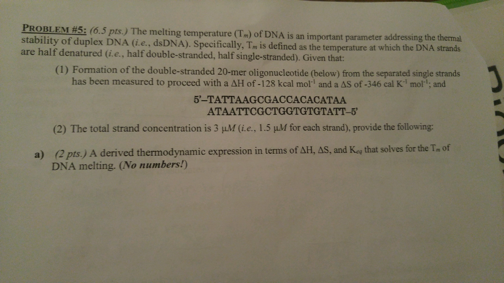 Solved stability of duplex DNA (i.e., dsDNA). Specifically, | Chegg.com