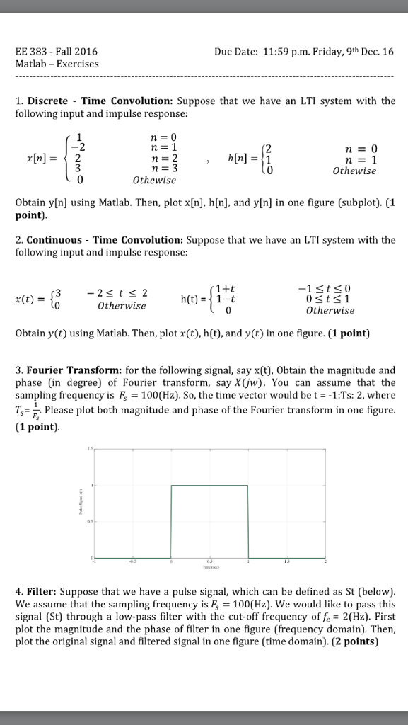 Solved Signals And Systems Matlab Excerise. I Need Some Help | Chegg.com