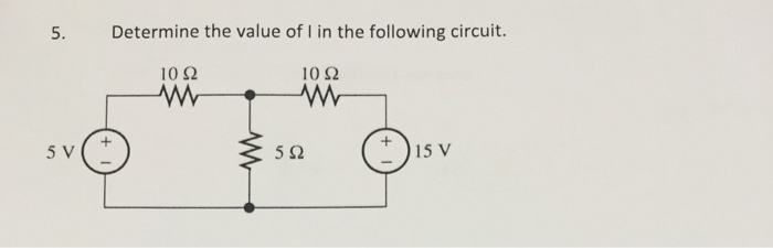 Solved Determine the value of I in the following circuit. | Chegg.com