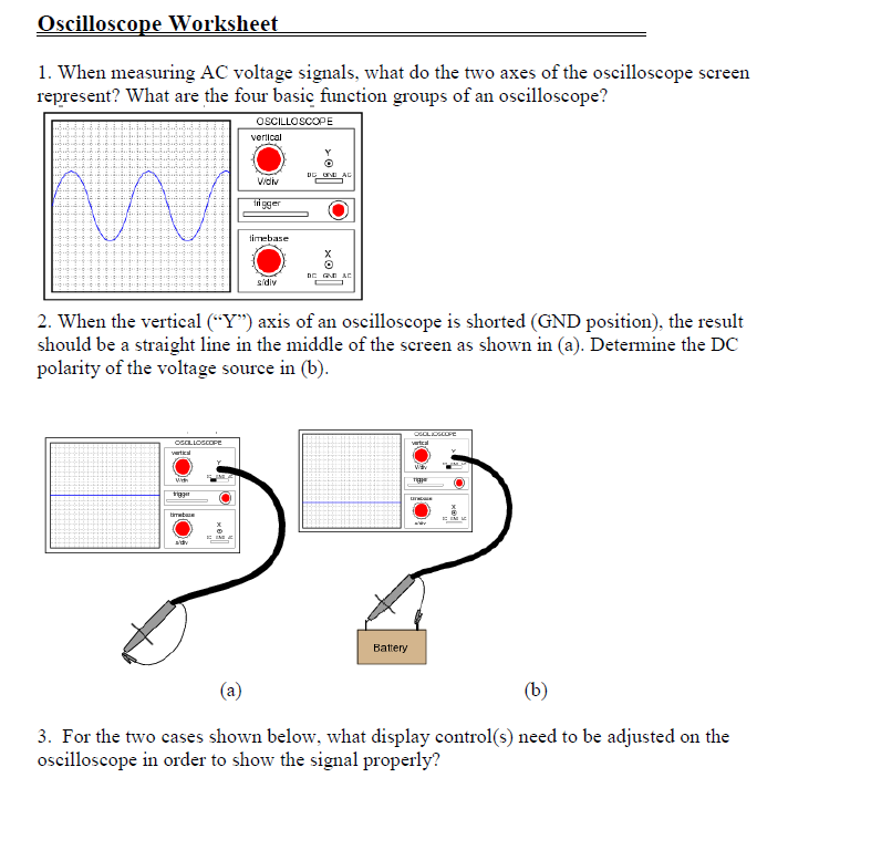 Solved Oscilloscope Worksheet 1. When measuring AC voltage