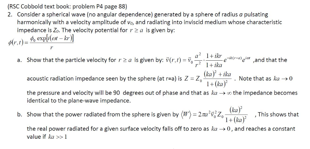 Consider a spherical wave (no angular dependence) | Chegg.com