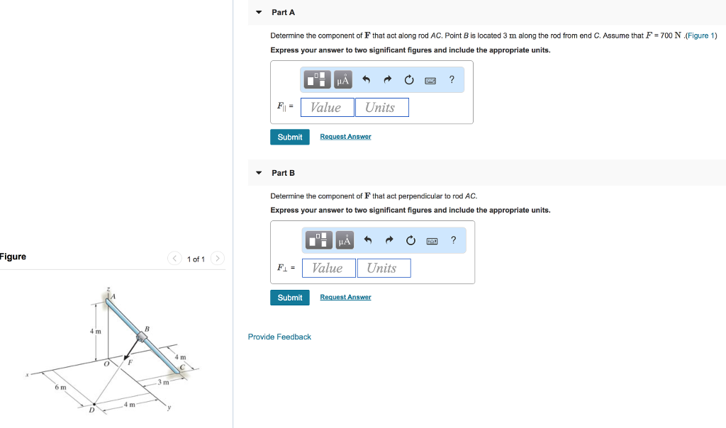 Solved Part A Determine the component of F that act along | Chegg.com