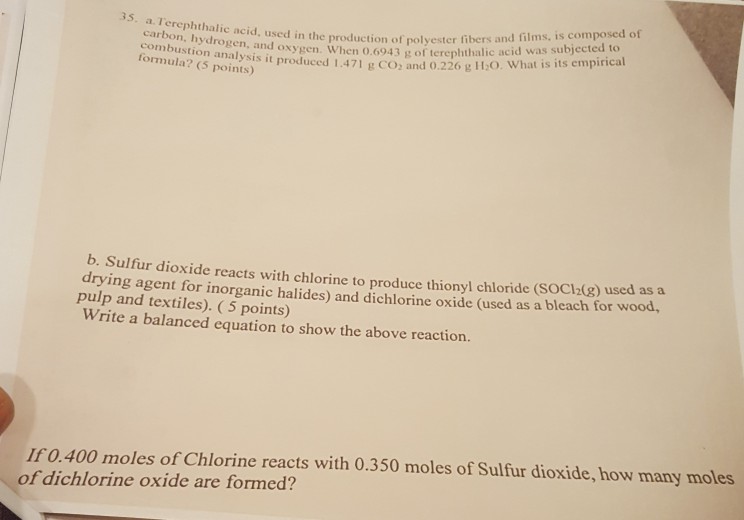 Solved Id Was Subjected To Carbon Hydrogen An Combustion Chegg