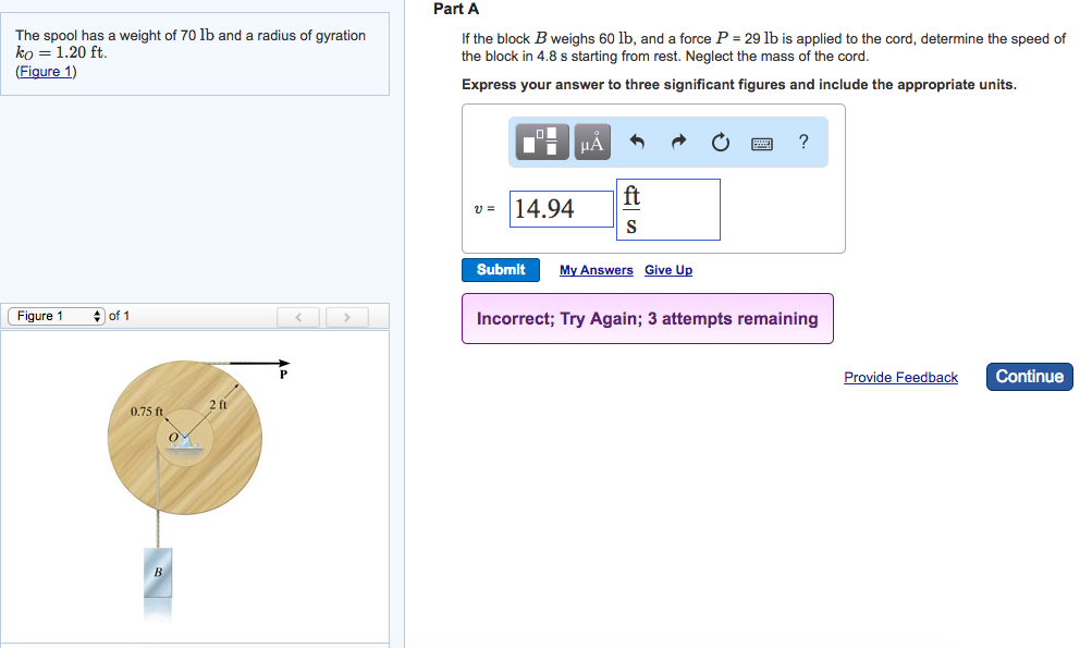 Solved Part A The Spool Has A Weight Of 70 Lb And A Radius 