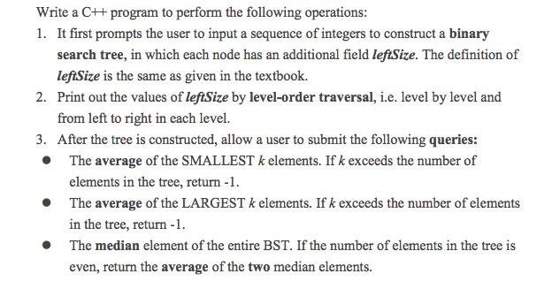 Solved Write a C++ program to perform the following | Chegg.com