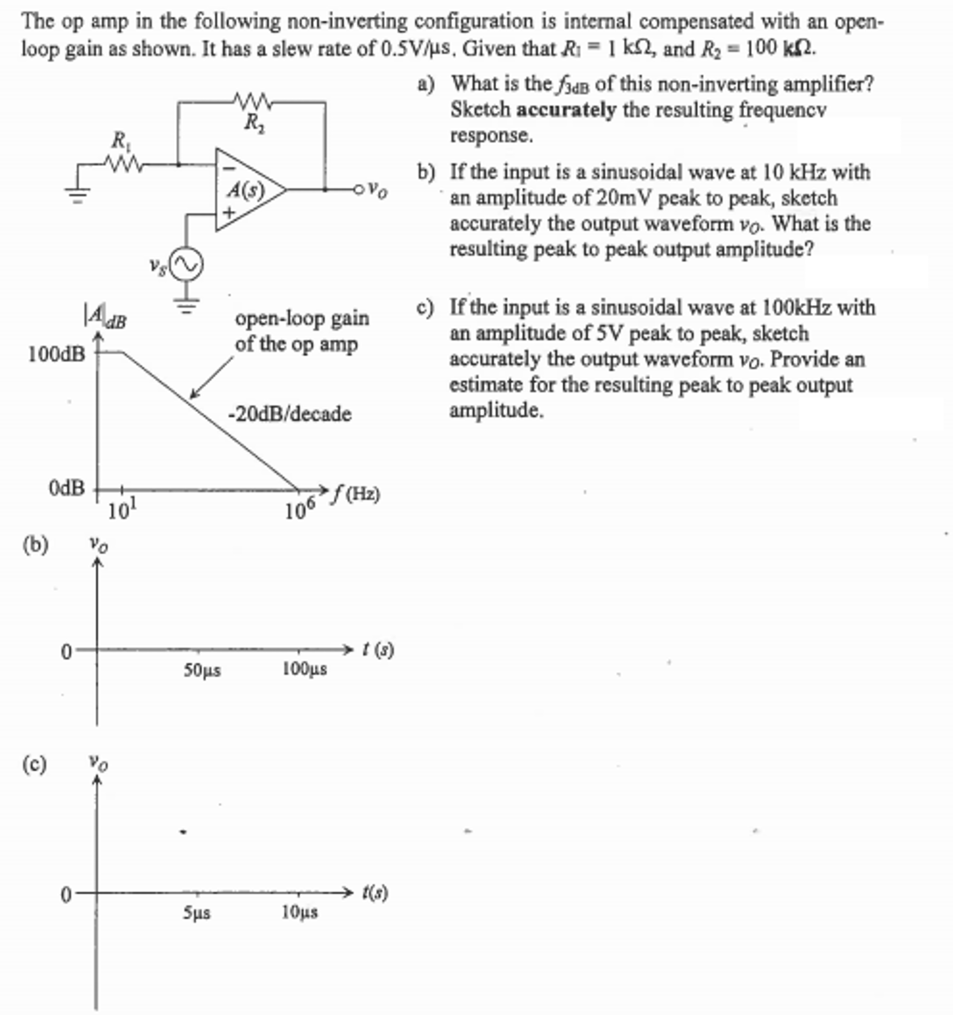 Solved The Op Amp In The Following Non-inverting | Chegg.com