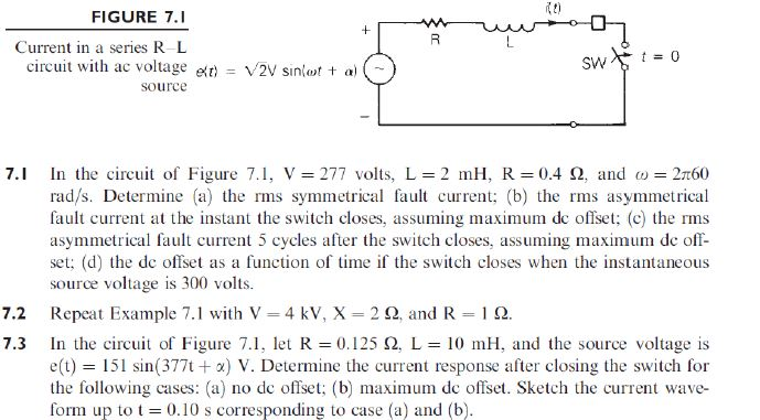 Solved FIGURE 7.I Current in a series RL circuit with ac | Chegg.com