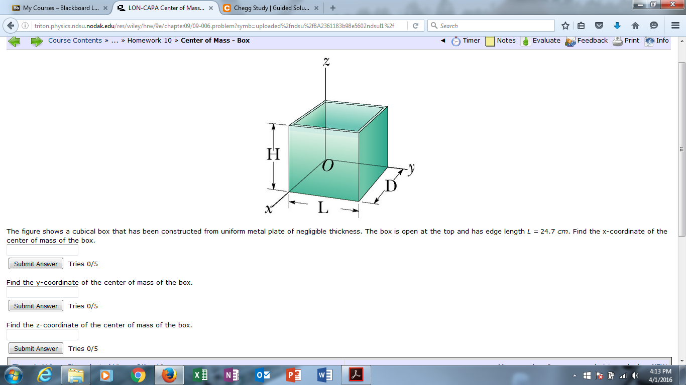 Solved Bb My Courses-Blackboard L... X LON-CAPA Center Of | Chegg.com