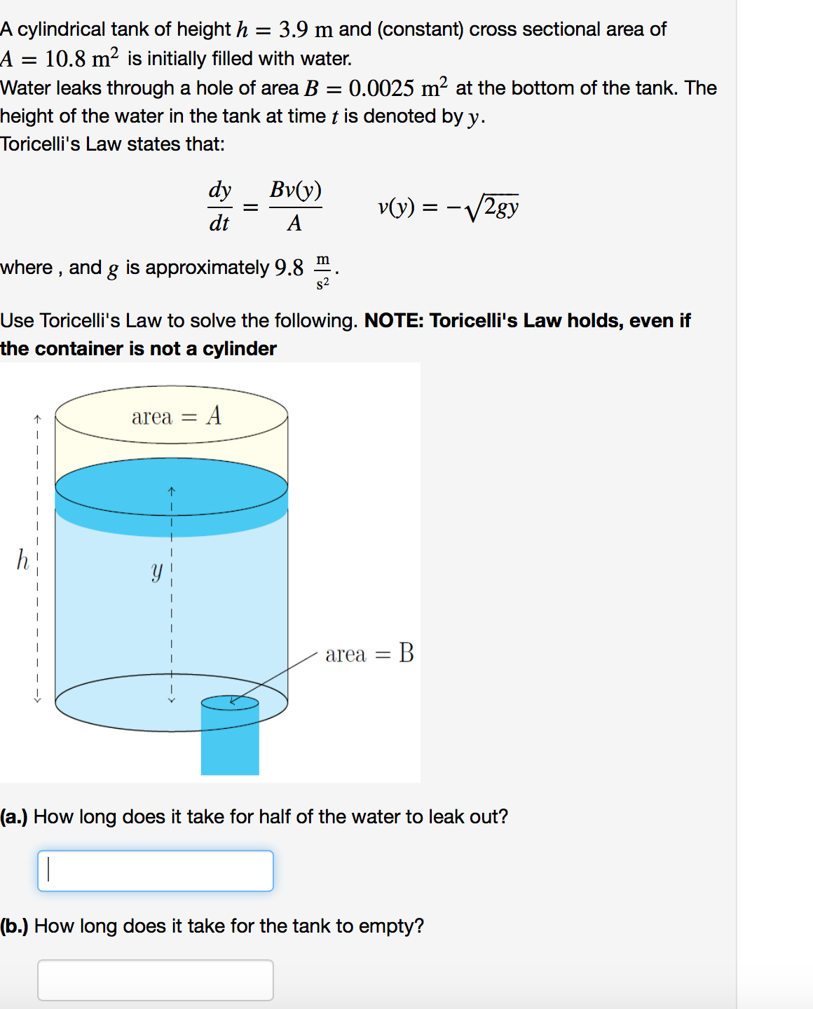 solved-a-cylindrical-tank-of-height-h-3-9-m-and-constant-chegg