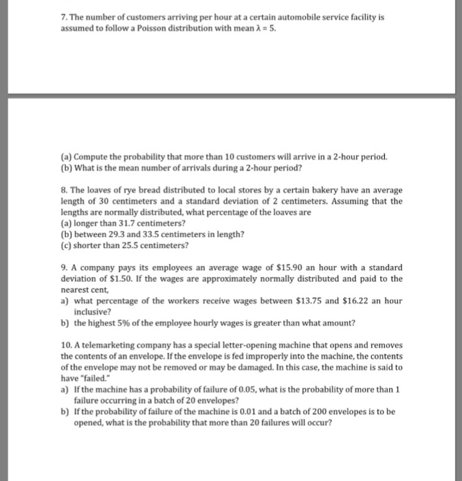 Solved The number of customers arriving per hour at .1