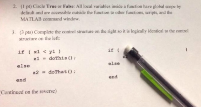 Solved Circle True or False: All local variables inside a | Chegg.com